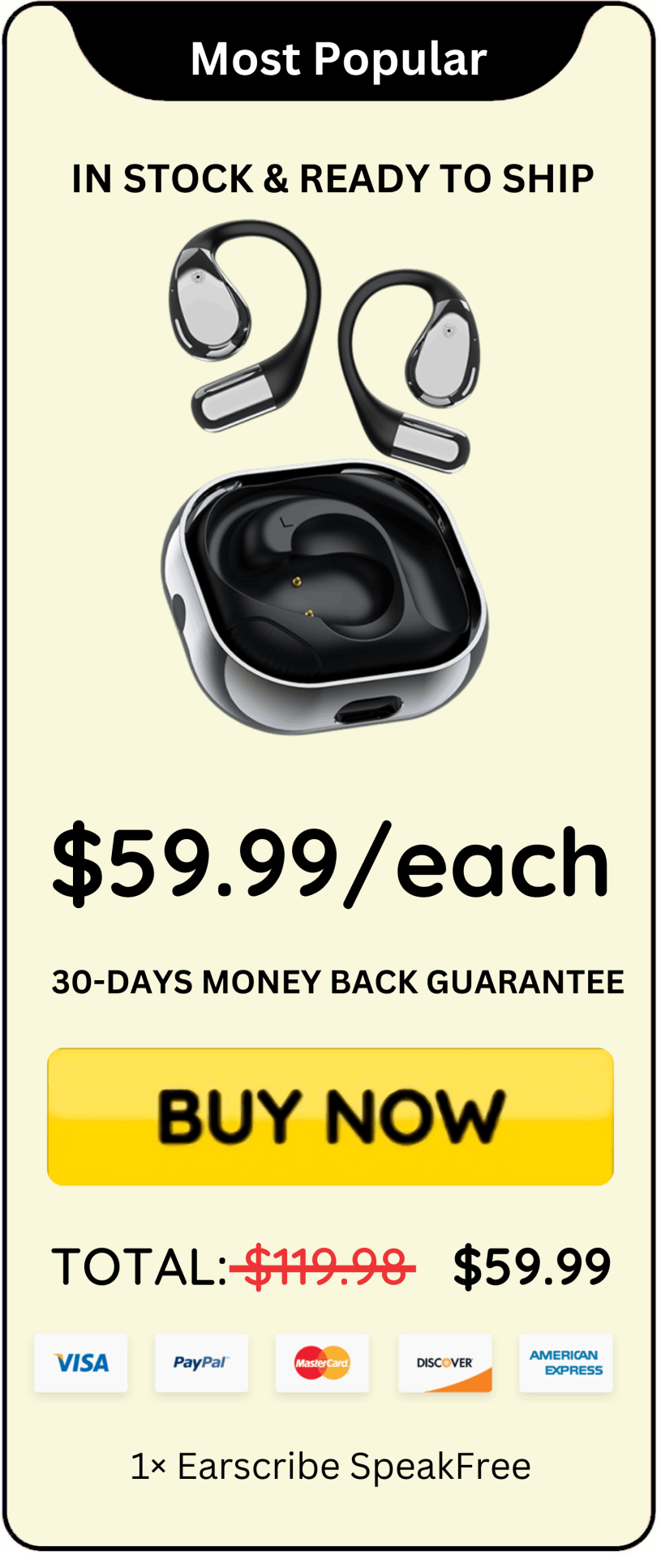 Earscribe SpeakFree price 