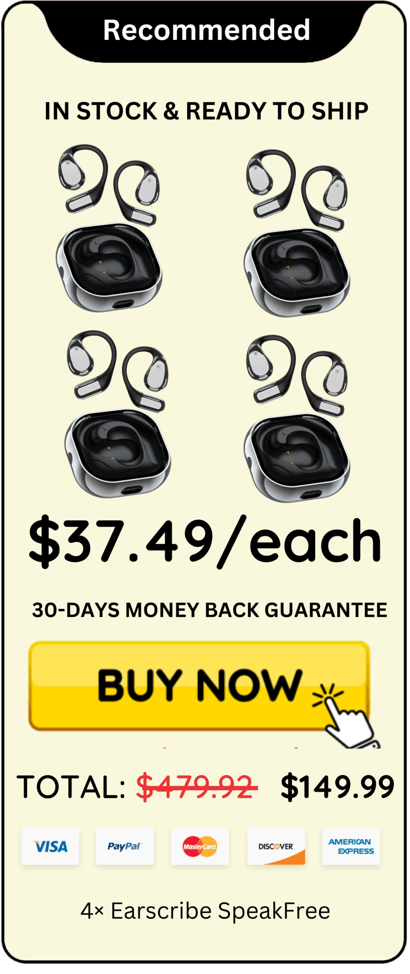 Earscribe SpeakFree offer package price 
